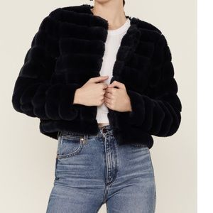 Faux fur crop jacket